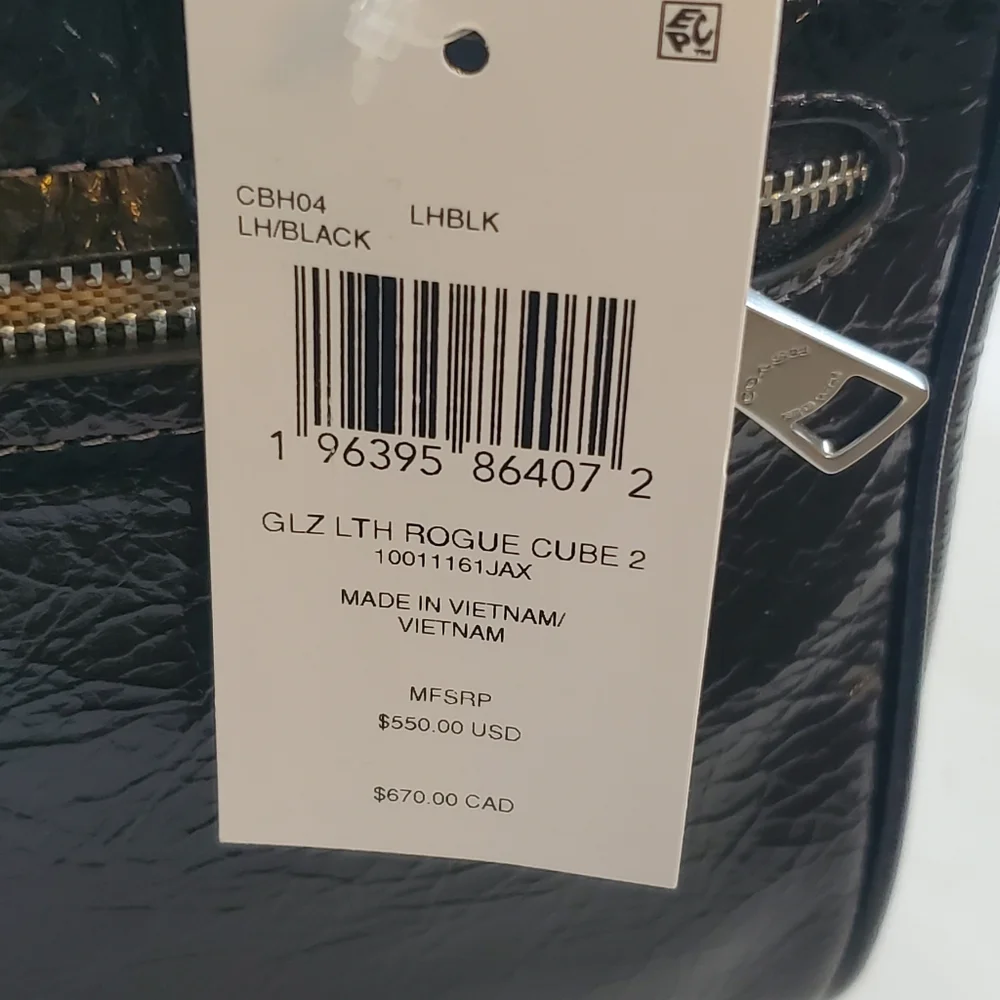 Coach Cube Rogue Bag Black Glazed Leather NWT - Picture 6 of 10